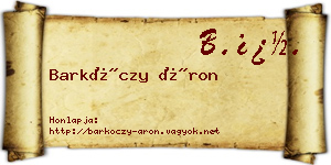 Barkóczy Áron névjegykártya