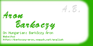 aron barkoczy business card